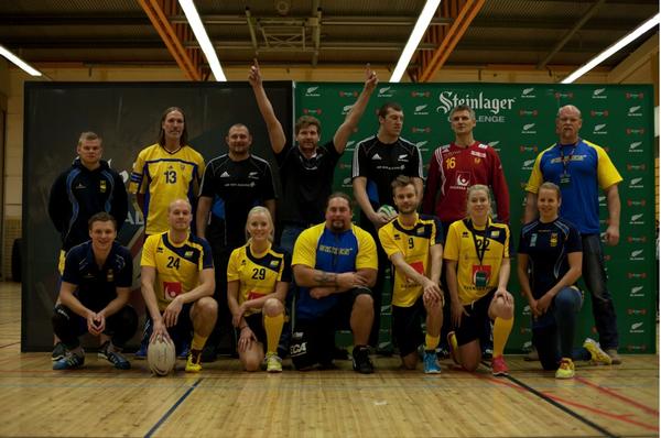 All Blacks, Tony Woodcock, Adam Thomson, and Brodie Retallick are joined by former table tennis world champion Mikael Appelgren, members of the Swedish hockey team and former World's Strongest Man Magnus Samuelsson at the Steinlager Pure Challenge in Sweden.